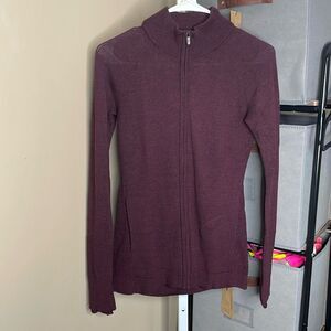 Lululemon Time To Thrive Jacket ~Sz 4 Heathered Dark Adobe Merino Wool 496